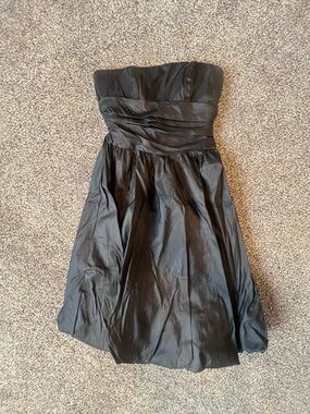 David's Bridal Strapless Black Taffeta Cocktail Dress